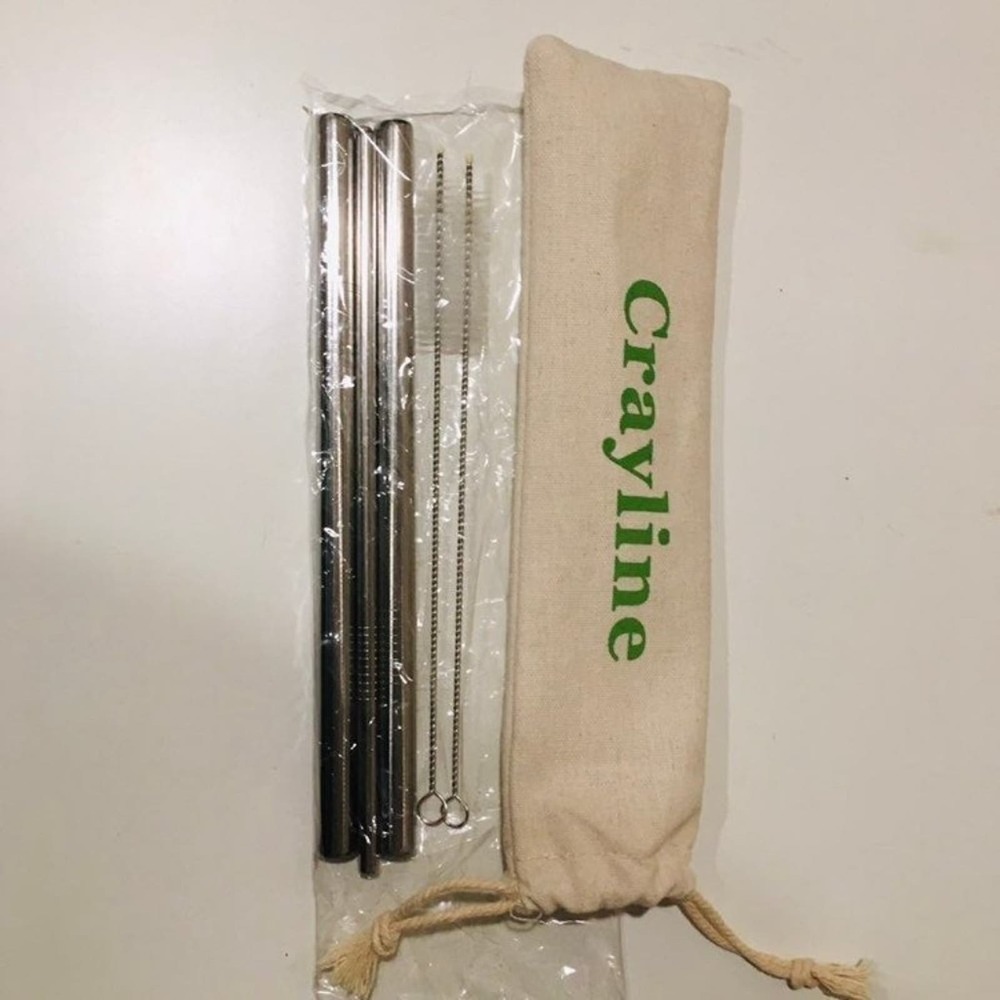 Crayline Boba Metal reusable straws set